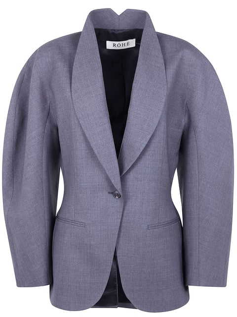 RóHe Balloon Waisted Blazer - Gray | Editorialist