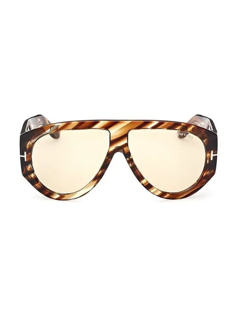Bronson 61mm Aviator Acetate Sunglasses - Havana Yellow
