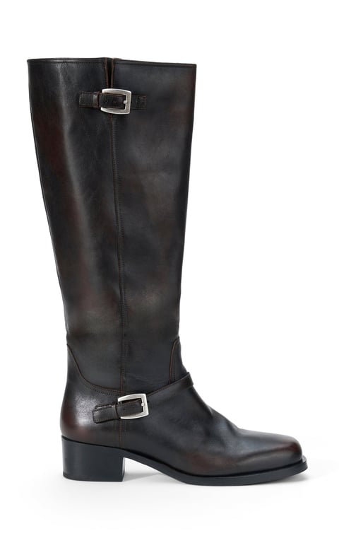 Brooklyn Flat Leather Boots