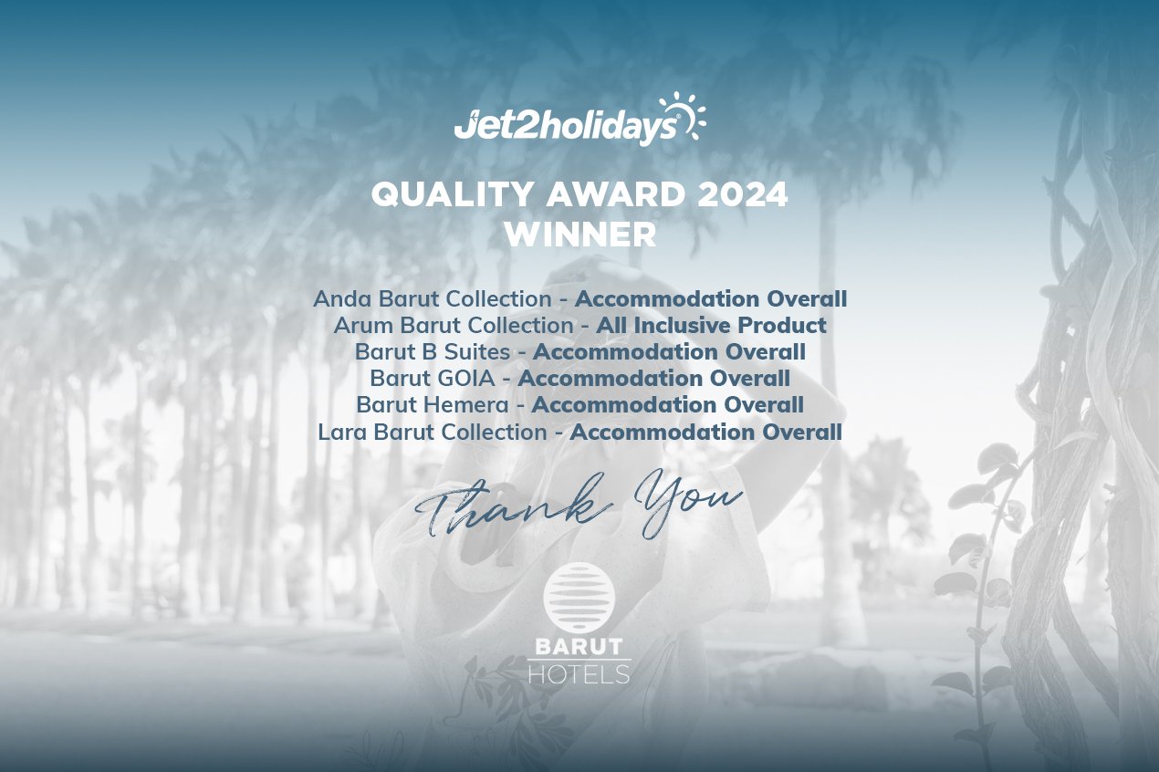 Our Hotels Received the Jet2holidays Quality Awards 2024
