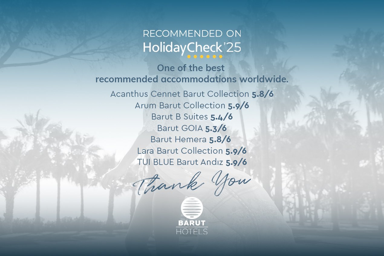 Barut Hotels added new HolidayCheck awards to its collection