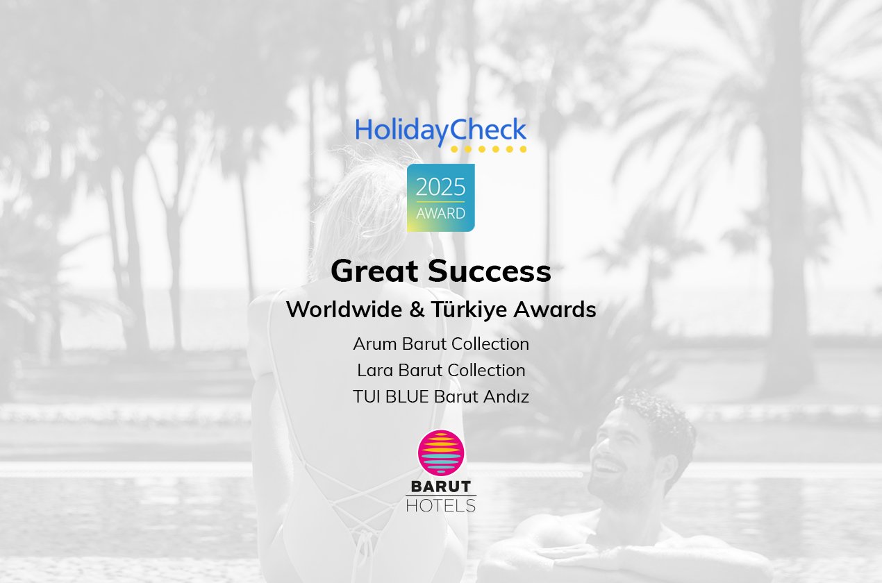Barut Hotels' Guest Satisfaction Oriented Service Approach is Crowned with Many Awards Every Year