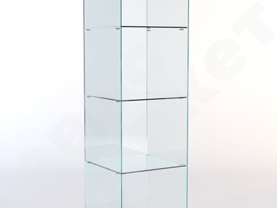 Витрина стеклянная ВЕНА №3 (с дверкой, задняя стенка зеркало)