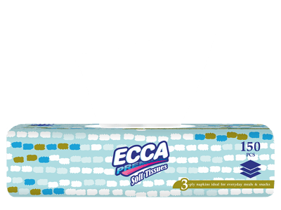 Անձեռոցիկ ECCA ցելոֆոնով քաշ 3 շերտ միջին 150-40 հատ