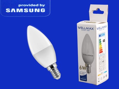 Էլ.լամպ LED Wellmax 06W/C37/E14/4000K/Neutral white