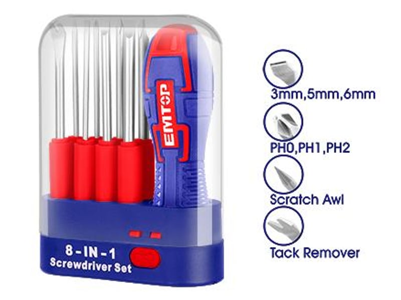 9 Pcs interchangeable screwdriver set
