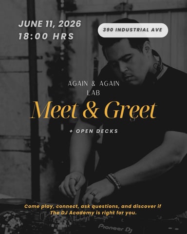 Meet & Greet + Open Decks flyer
