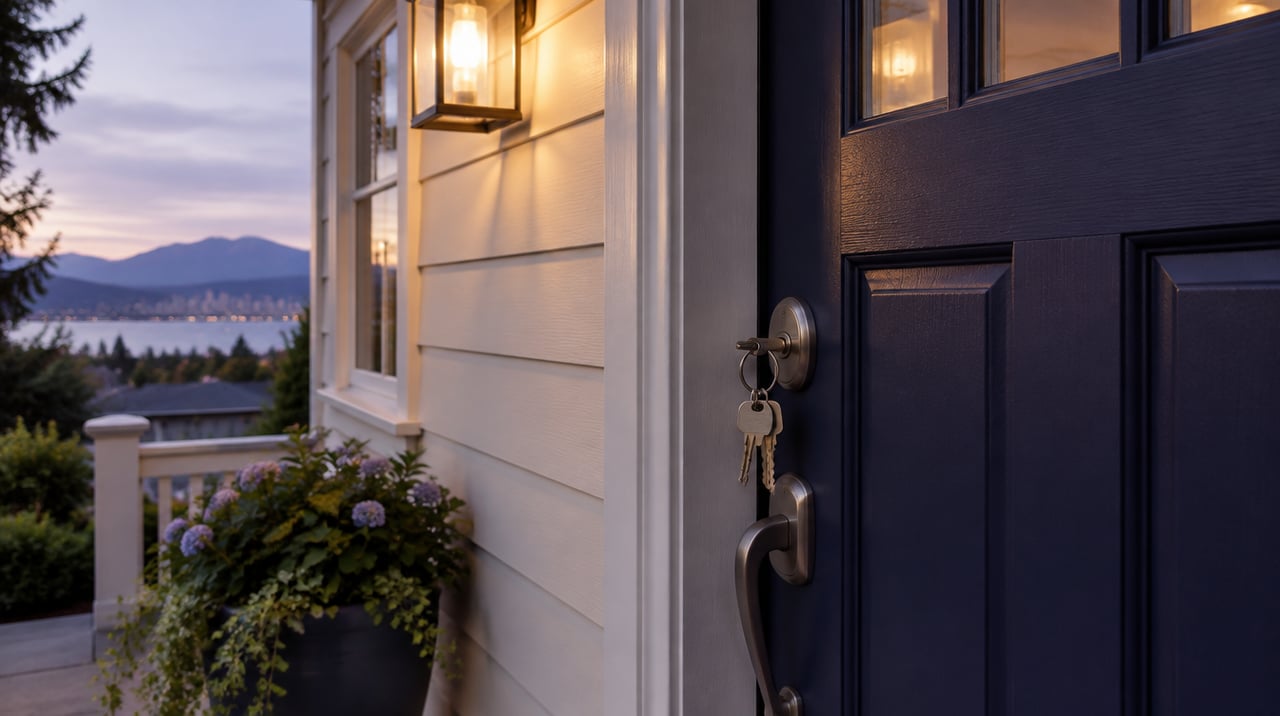 Locksmith unlocking a residential front door with pick tools, illustrating typical door unlock pricing