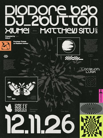 DOLLY presents... Diodore b2b dj_2button with Xiumei & Matthew Situ (Live) flyer