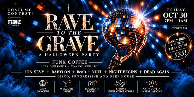 Rave to the gRAVE flyer