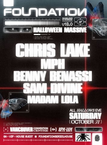 Foundation v18.0 Halloween with Chris Lake flyer