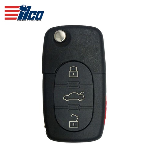 ILCO – Look-Alike™ 1997-2005 Audi / 4-Button Flip Key / PN: 4D0837231E / MYT8Z0837231 (FLIP-AUDI-4B2)