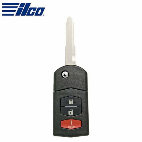 ILCO Look-Alike™ 2006-2015 Mazda 3 Button Flip Key / P/N: CC43-67-5RYC, BBM4-67-5RY (FLIP-MAZ-3B1)