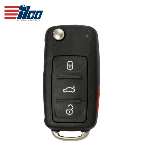 ILCO Look-Alike™ 2010-2016 Volkswagen / 4-Button Remote Flip Key / FCC ID: NBG010206T (FLIP-VW-4B3)
