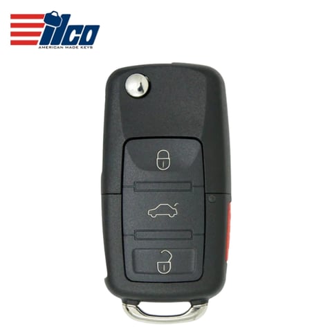 ILCO Look-Alike™ 1998-2002 Volkswagen / 4-Button Flip Remote / PN: 1J0959753F / FCC ID: NBG8137T (FLIP-VW-4B4)