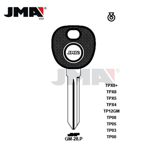 JMA – 2004-2006 Cadillac SRX / B115-PT Transponder Key PK3+ / TP08GM-28.P