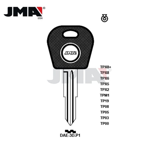 JMA – 2004-2011 Chevrolet Pontiac / DW04RT6 Transponder Key / TP08DAE-3D.P1