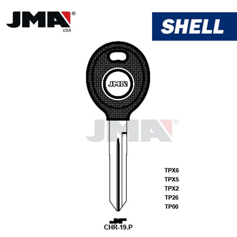JMA – Chrysler Transponder Key SHELL – Y162PT / CHR-19P