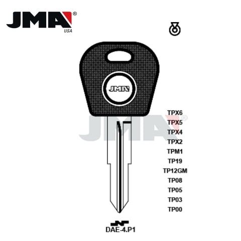 JMA – DWO5T5 CHIPLESS Transponder Key SHELL For Daewoo / TP00DAE-4.P1