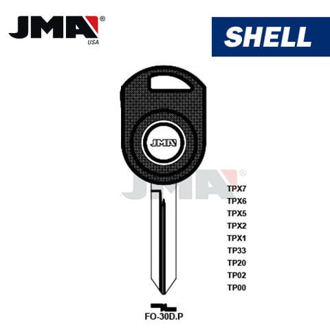 JMA – H84PT CHIPLESS Transponder Key SHELL For Ford / FO-30D.P