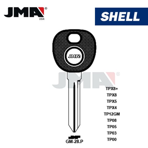 JMA – B99PT CHIPLESS Transponder Key SHELL For General Motors / GM-28.P