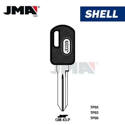 JMA – B103PT CHIPLESS Transponder Key SHELL For GM / GM43P
