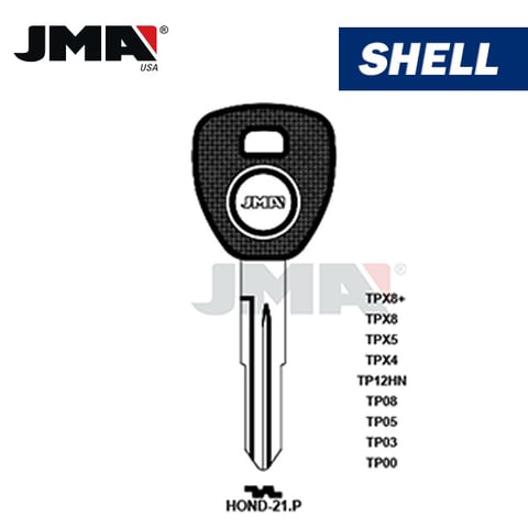 JMA – HD106PT CHIPLESS CHIPLESS Transponder Key SHELL For Acura / HOND-21.P