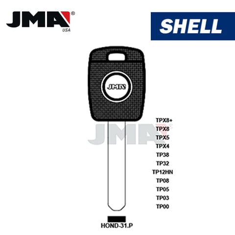 JMA – HO01PT CHIPLESS Transponder Key SHELL For Honda / HOND-31.P