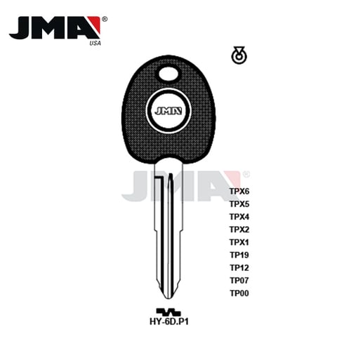 JMA – 1999-2011 Hyundai / HYN6T14 Transponder Key / TP12HY-6D.P1 (Canada)