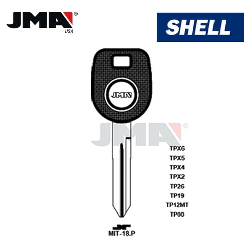 JMA – MIT9PT CHIPLESS Transponder Key SHELL For Mitsubishi / MIT-18.P