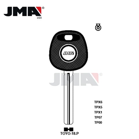 JMA – 1997-2001 Lexus / TOY40BT4 Transponder Key / High Security Long Blade / TP07TOYO-18.P