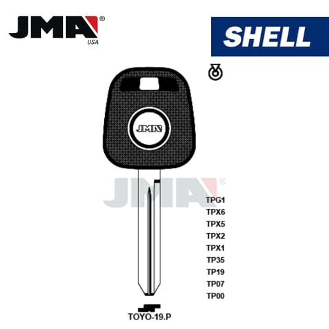JMA – Toyota CHIPLESS Transponder Key SHELL / TP00TOYO-19.P