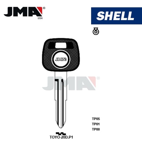 JMA – Toyota CHIPLESS Transponder Key SHELL / TP00TOYO-20D.P1