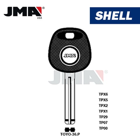 JMA – TOY50PT CHIPLESS Transponder Key SHELL For Lexus / TOYO-36.P