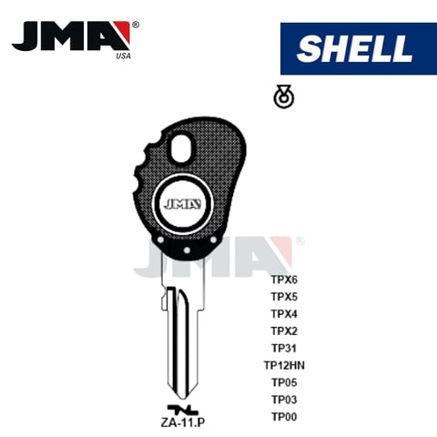 JMA –  Yamaha Zadi Motorcycle ZD24RT5 CHIPLESS Transponder Key SHELL / TP00ZA-11.P