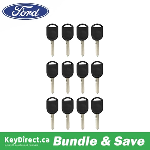 Dozen Pack / Ford H92 Transponder Key – 4D63 80-Bit Original OEM Chip