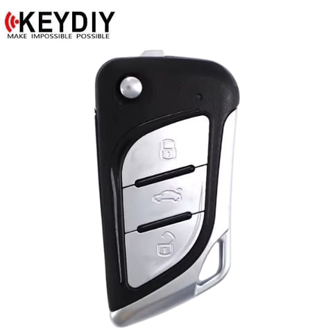 KEYDIY – Cadillac Style / 3-Button Universal Flip Key w/ Integrated Chip (KD-NB30) / Metal