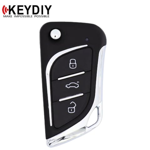 KEYDIY – Cadillac Style / 3-Button Universal Flip Key w/ Integrated Chip (KD-NB30)