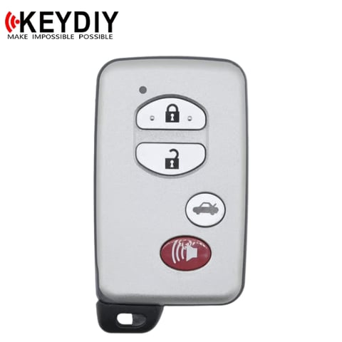 KEYDIY – Toyota Style / 4-Button Universal Smart Remote Key w/ Silver Shell (KD-TDB03-4)