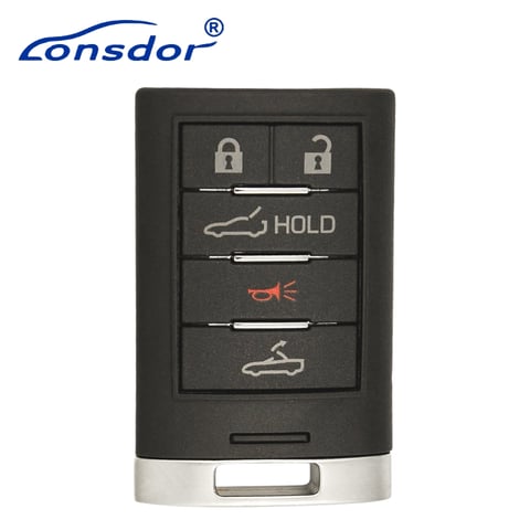 Lonsdor – CD30-2B Cadillac Style – 5-Button Universal Smart Key – ID46+ID49+1D4A – Adjustable Frequency (Aftermarket)
