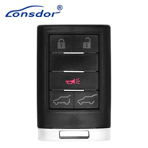 Lonsdor – CD30-2C Cadillac Style – 5-Button Universal Smart Key – ID46+ID49+1D4A – Adjustable Frequency (Aftermarket)