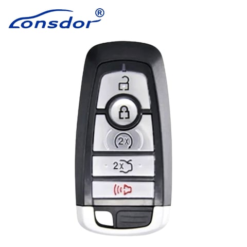 Lonsdor – FO3H-02 Ford Style – 5-Button Universal Smart Key – ID46+ID47+ID4A – Adjustable Frequency (Aftermarket)