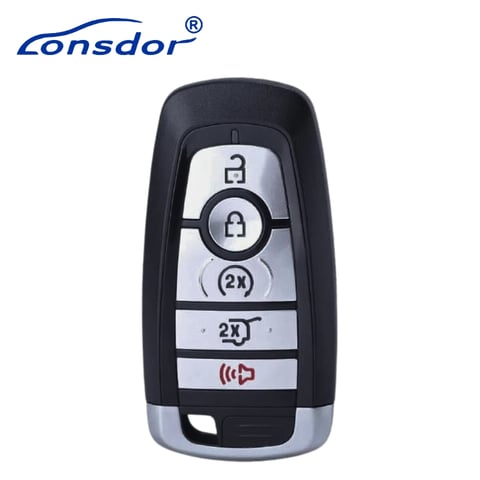 Lonsdor – FO3H-0C Ford Style – 5-Button Universal Smart Key – ID46+ID47+ID4A – Adjustable Frequency (Aftermarket)