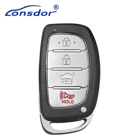 Lonsdor – HY30-12 Hyundai Style – 4-Button Universal Smart Key – ID46+ID47+ID4A+ID8A – Adjustable Frequency (Aftermarket)