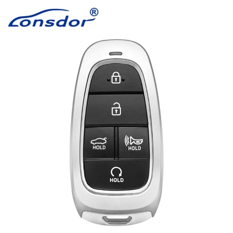 Lonsdor – HY30-52 Hyundai Style – 5-Button Universal Smart Key – ID46+ID47+ID4A+ID8A – Adjustable Frequency (Aftermarket)
