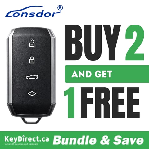 Buy 2 Get 1 FREE! Lonsdor LK50-01 – Maserati Style / 4-Button Universal Smart Key – Adjustable Frequency