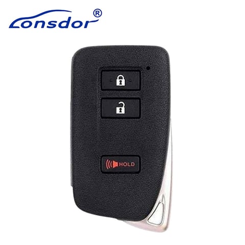 Lonsdor – LT20-04 – Lexus Style 3-Button Universal Smart Key – 8A+4D – Adjustable Frequency / HYQ14FBA, HYQ14FBB (Aftermarket)
