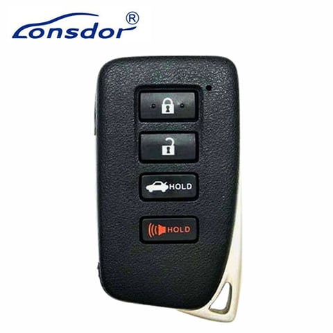 Lonsdor – LT20-04 – Lexus Style – 4-Button Universal Smart Key – 8A+4D – Adjustable Frequency (Aftermarket)