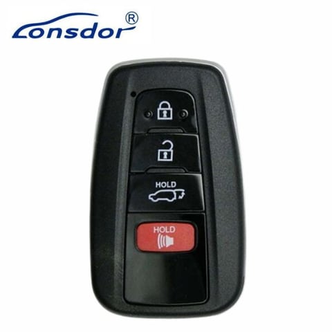 Lonsdor – LT20-08 – Toyota Style w/ Hatch – 4-Button Universal Smart Key – 8A+4D – Adjustable Frequency / HYQ14FBC, HYQ14FBE (Aftermarket)