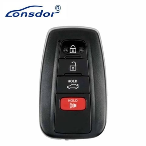Lonsdor – LT20-08 – Toyota Style w/ Trunk- 4-Button Universal Smart Key – 8A+4D – Adjustable Frequency /  HYQ14FBE, HYQ14FBC, HYQ14AHP, HYQ14FBN (Aftermarket)